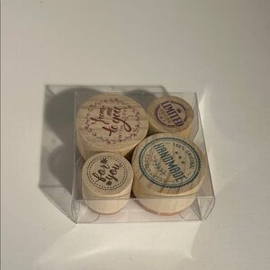 Recollections Wood Stamp Set - Natural Wood & Orange Rubber